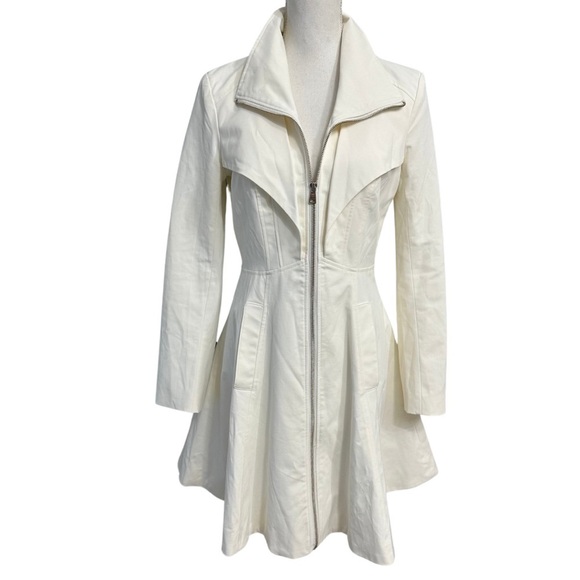 Bebe Margret Canvas Tea SZ Medium Ivory Coquette Fit And Flare Retail $169 NWT - Picture 5 of 11